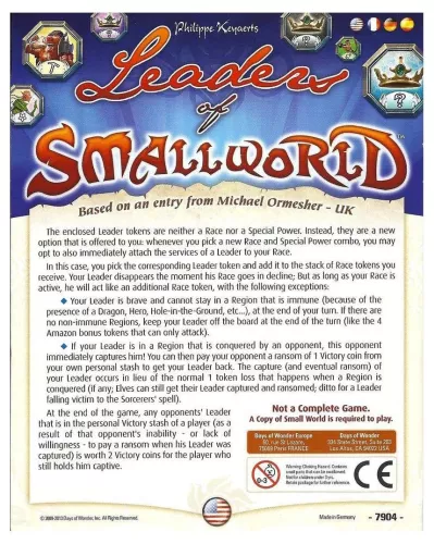 Отзывы о игре Small World: Leaders of Small World / Маленький Мир: Лидеры