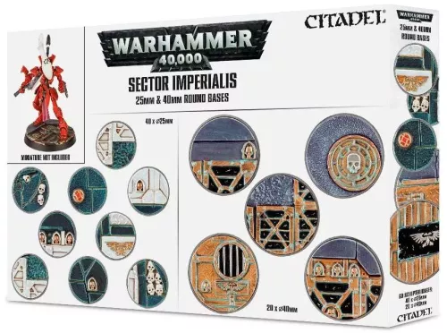 Набор Warhammer 40000: Sector Imperialis 25mm & 40mm Round Bases / Вархаммер 40000: Набор круглых баз 25мм и 40мм
