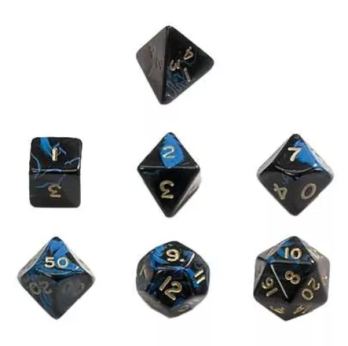 Набор Кубиков Разного Типа 7 шт: Синий / Dice Set 7 items: Blue